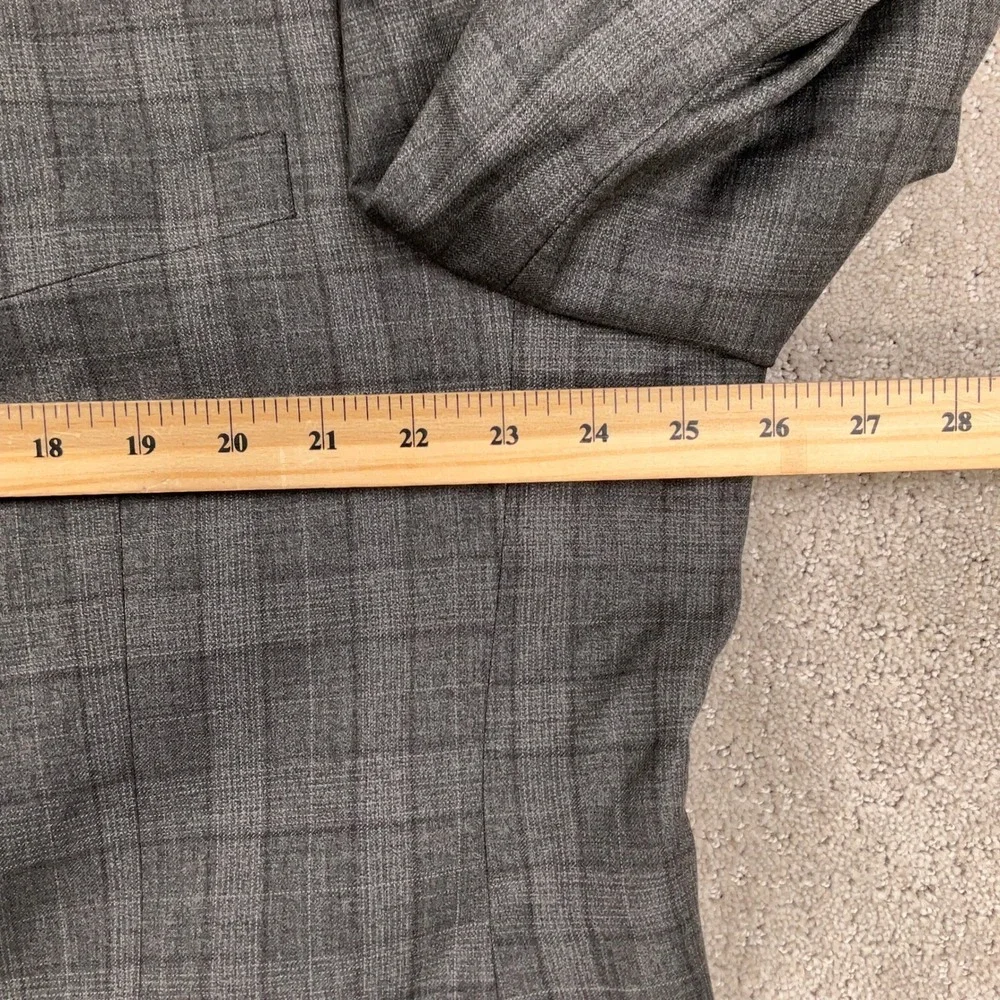 Pronto Uomo Platinum Suit Men 50R Gray Plaid 2 Button Wool Sport‎ Jacket